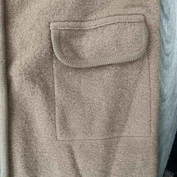 Talbots Wool Cardigan Women's Small Tan Oversized Sweater Collared Flat Pockets - Picture 9 of 10
